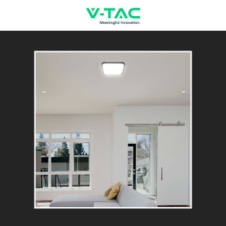 VT-8618 Plafoniera LED Quadrata 18W SMD IP44 Colore Nero V-Tac
