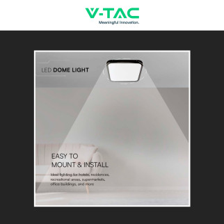 VT-8618 Plafoniera LED Quadrata 18W SMD IP44 Colore Nero V-Tac