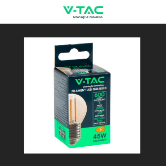 VT-2366 Lampadina LED E27 6W Miniglobo Filament Trasparente V-Tac