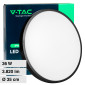 V-Tac VT-8630 Plafoniera LED Rotonda 36W SMD IP44 Colore Nero - SKU 76391 / 76401 / 76411