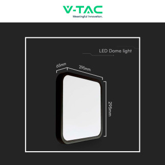 VT-8624 Plafoniera LED Quadrata 24W SMD IP44 Colore Nero V-Tac