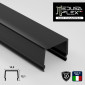 MedusaFlex Copertura Nero Fumé in Policarbonato per Profilo Piatto in Alluminio Strisce LED Lunghezza 2 metri - mod. Cassiopea