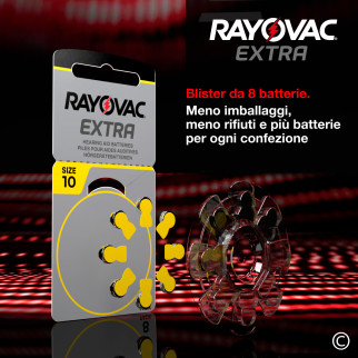 Rayovac Misura 10 80 Batterie per Apparecchi Acustici Blister 8 pile