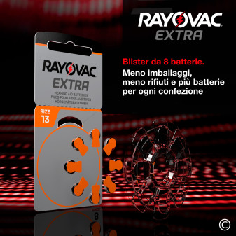 Rayovac Misura 13 80 Batterie per Apparecchi Acustici 10 blister 8 pile