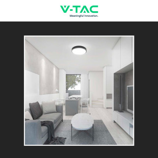 VT-8624 Plafoniera LED Rotonda 24W SMD IP44 Colore Nero V-Tac