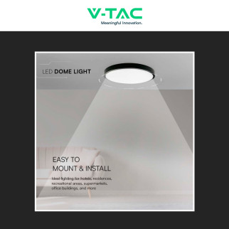 VT-8624 Plafoniera LED Rotonda 24W SMD IP44 Colore Nero V-Tac