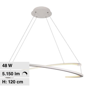 V-Tac VT-7908 Lampadario LED a Sospensione 48W SMD Dimmerabile Bianco