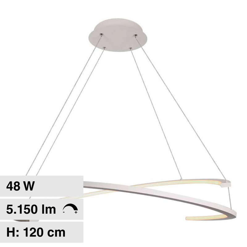 V-Tac VT-7908 Lampadario LED a Sospensione 48W SMD Dimmerabile Bianco