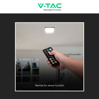 VT-8618S Plafoniera LED Quadrata 18W SMD IP44 Colore Nero V-Tac
