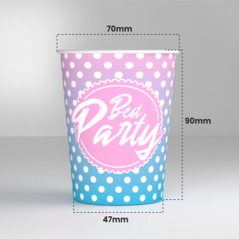 25 Bicchieri in Carta Biodegradabile Fantasia Best Party da 200ml
