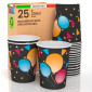 Bicchieri in Carta Riciclabile Fantasia Black Party da 200ml - Confezione da 25 Bicchieri