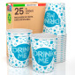 Bicchieri in Carta Riciclabile Fantasia Drink Me da 200ml - Confezione da 25 Bicchieri