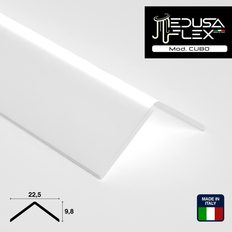Medusaflex Cubo Copertura Milky per Profilo Angolare in Alluminio