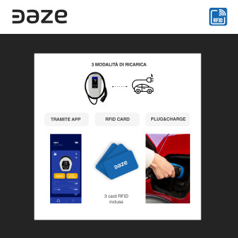 Wallbox Home T Daze 7,4kW Monofase IP55 Cavo Tipo 2 Bluetooth Wi-Fi