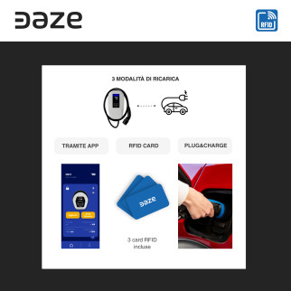 Wallbox Home T Daze 7,4kW Monofase IP55 Cavo Tipo 2 Bluetooth Wi-Fi