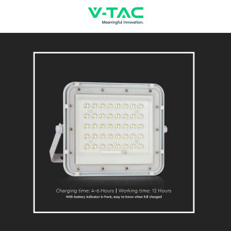 VT-40W Faro LED 6W IP65 Pannello Solare e Telecomando V-Tac
