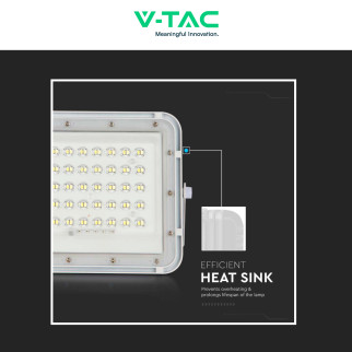 VT-40W Faro LED 6W IP65 Pannello Solare e Telecomando V-Tac