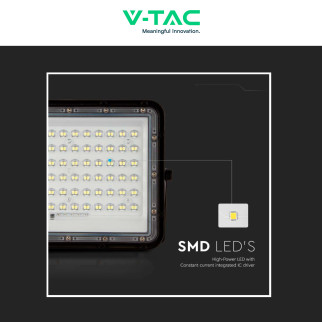V-Tac VT-120W Faro LED 15W IP65 Nero Pannello e Telecomando