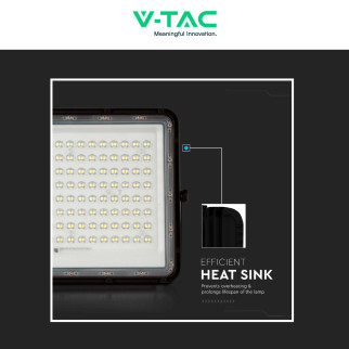 VT-180W Faro LED 20W INero P65 Pannello e Telecomando V-Tac
