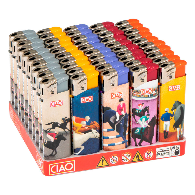 Accendini Maxi Elettronici Ciao Fantasia Ascot Box da 50