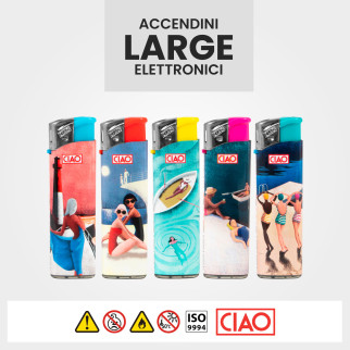 Accendini Maxi Elettronici Ciao Fantasia Riviera Box da 50