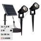 V-Tac VT-11031 2 Lampade LED COB da Giardino 2x1,2W IP65 da Interramento con Pannello Solare Colore Nero - SKU 20488