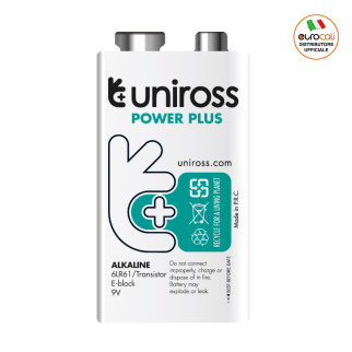 Pila 9V Transistor Power Plus 6LR61 E-Block  Uniross