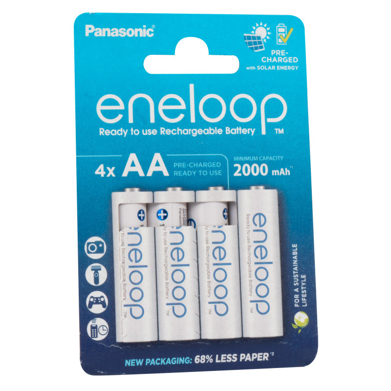 Batterie Ricaricabili 2000mAh HR6 Stilo AA Mignon 1.2V - 4pz Eneloop