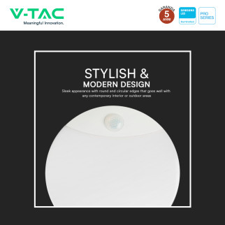 VT-81004 Plafoniera 3in1 LED Rotonda 15W SMD Chip Samsung V-Tac Pro