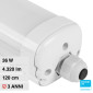 V-Tac VT-1249S Tubo LED Plafoniera Linkabile 36W Lampadina SMD Chip Samsung Impermeabile IP65 120cm - SKU 2162851 / 2162841