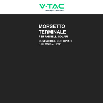 V-Tac 20 Morsetti Terminali Neri in Alluminio per Pannelli Fotovoltaici