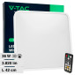 V-Tac VT-8630 Plafoniera LED Quadrata 36W SMD IP44 con Sensore di Movimento e Crepuscolare Colore Bianco - SKU 76681