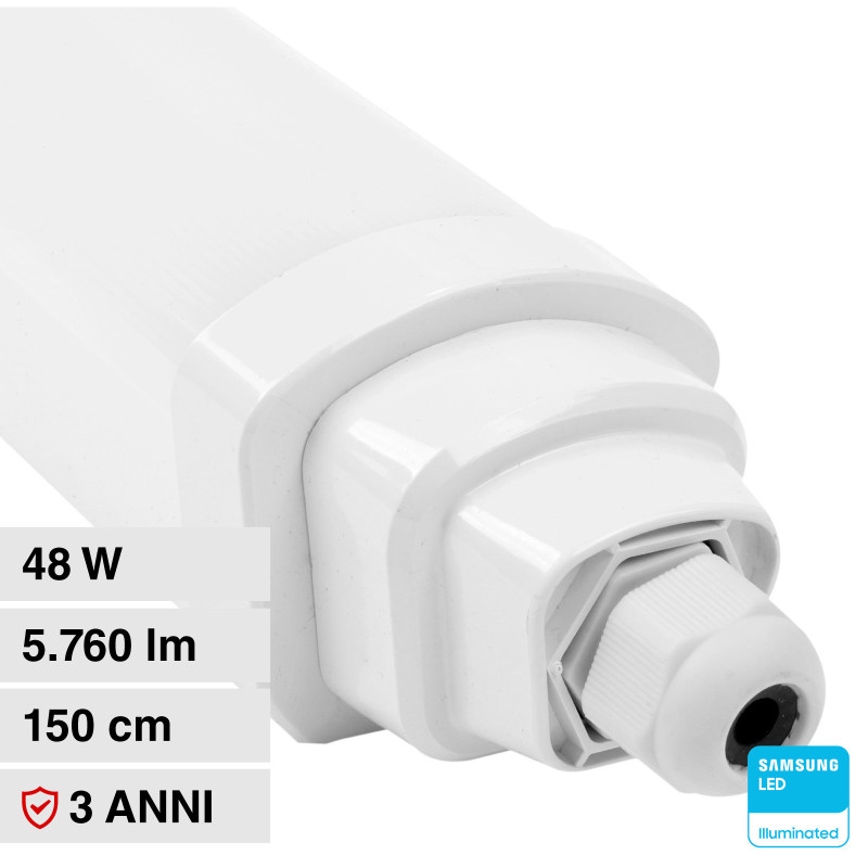 VT-12049 Tubo LED Plafoniera GT Series 48W SMD Linkabile IP65 V-Tac