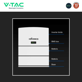 Sistema All-In-One Inverter Monofase 6kW 2 Batterie BMS 10,2kWh V-Tac