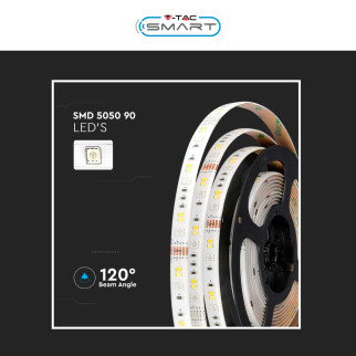 VT-5050 Striscia LED 15W Flessibile RGB+W IP65 12V 5m V-Tac