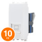 MAPAM Connettore Rete RJ45 CAT 6 Sun-T5 SUN-F927BI Bianco - Confezione 10pz - mod. SUN-F927BI - Compatibile con Vimar ARKÉ