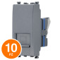 MAPAM Connettore Rete RJ45 CAT 6 Sun-T5 SUN-F927GR Grigio - Confezione 10pz - mod. SUN-F927GR - Compatibile con Vimar ARKÉ