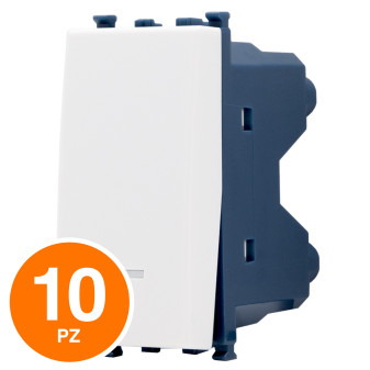 MAPAM Deviatore Unipolare Spia Sun-T5 SUN-F963BI Bianco - Confezione 10pz - mod. SUN-F963BI - Compatibile con Vimar ARKÉ
