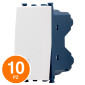 MAPAM Deviatore Unipolare Sun-T5 SUN-F903BI Bianco - Confezione 10pz - mod. SUN-F903BI - Compatibile con Vimar ARKÉ