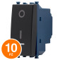 MAPAM Interruttore Bipolare Spia Sun-T5 SUN-F962NE Nero - Confezione 10pz - mod. SUN-F962NE - Compatibile con Vimar ARKÉ