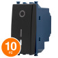 MAPAM Interruttore Bipolare Sun-T5 SUN-F902NE Nero - Confezione 10pz - mod. SUN-F902NE - Compatibile con Vimar ARKÉ