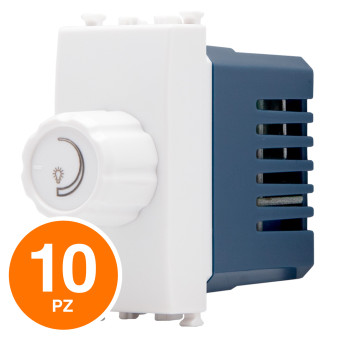 MAPAM Interruttore Dimmer Sun-T5 SUN-F906BI Bianco - Confezione 10pz - mod. SUN-F906BI - Compatibile con Vimar ARKÉ