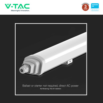 VT-12017 Tubo LED Plafoniera GT Series 18W SMD Linkabile IP65 V-Tac