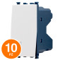 MAPAM Interruttore Unipolare Sun-T5 SUN-F901BI Bianco - Confezione 10pz - mod. SUN-F901BI - Compatibile con Vimar ARKÉ