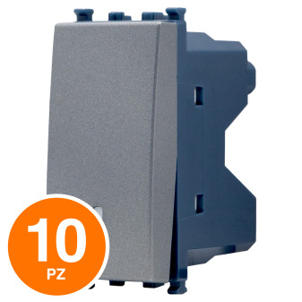 MAPAM Interruttore Unipolare Sun-T5 SUN-F901GR Grigio - Confezione 10pz - mod. SUN-F901GR - Compatibile con Vimar ARKÉ
