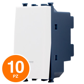 MAPAM Invertitore Unipolare Spia Sun-T5 SUN-F964BI Bianco - Confezione 10pz - mod. SUN-F964BI - Compatibile con Vimar ARKÉ