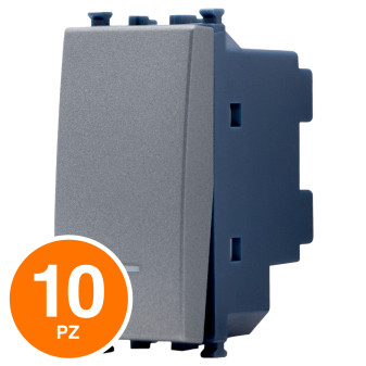 MAPAM Invertitore Unipolare Spia Sun-T5 SUN-F964GR Grigio - Confezione 10pz - mod. SUN-F964GR - Compatibile con Vimar ARKÉ