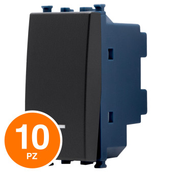 MAPAM Invertitore Unipolare Spia Sun-T5 SUN-F964NE Nero - Confezione 10pz - mod. SUN-F964NE - Compatibile con Vimar ARKÉ