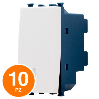 MAPAM Invertitore Unipolare Sun-T5 SUN-F904BI Bianco - Confezione 10pz - mod. SUN-F904BI - Compatibile con Vimar ARKÉ