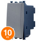 MAPAM Invertitore Unipolare Sun-T5 SUN-F904GR Grigio - Confezione 10pz - mod. SUN-F904GR - Compatibile con Vimar ARKÉ
